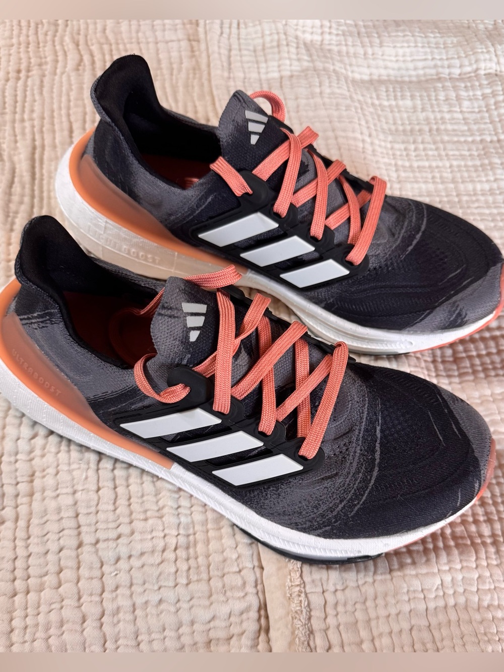 adidas Women’s Black & Coral Lace-Up Running Sneakers